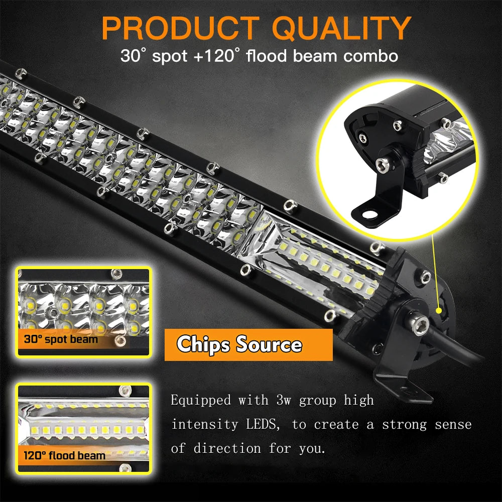 CO LIGHT Super Slim 12D 8" 20" 32" LED Bar Spot Flood Beam LED Light Bar for Tractor Boat off-road use 4x4 Trucks SUV 12V 24V