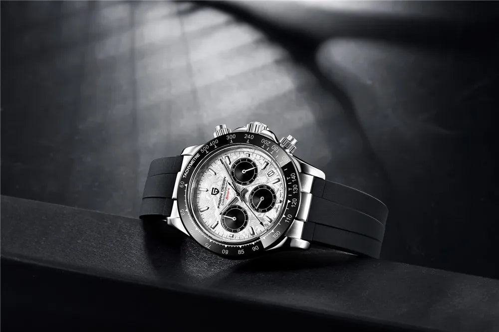 Meteorite Dial Men's Luxury Quartz Chronograph Watch