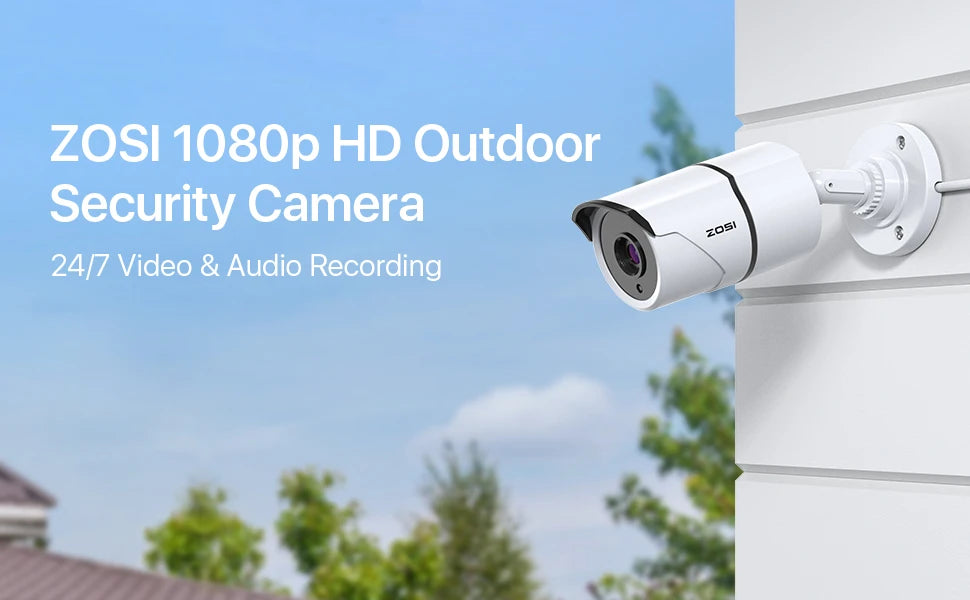 ZOSI 4 Pack 1080P HD-TVI Security Cameras with Audio Recording