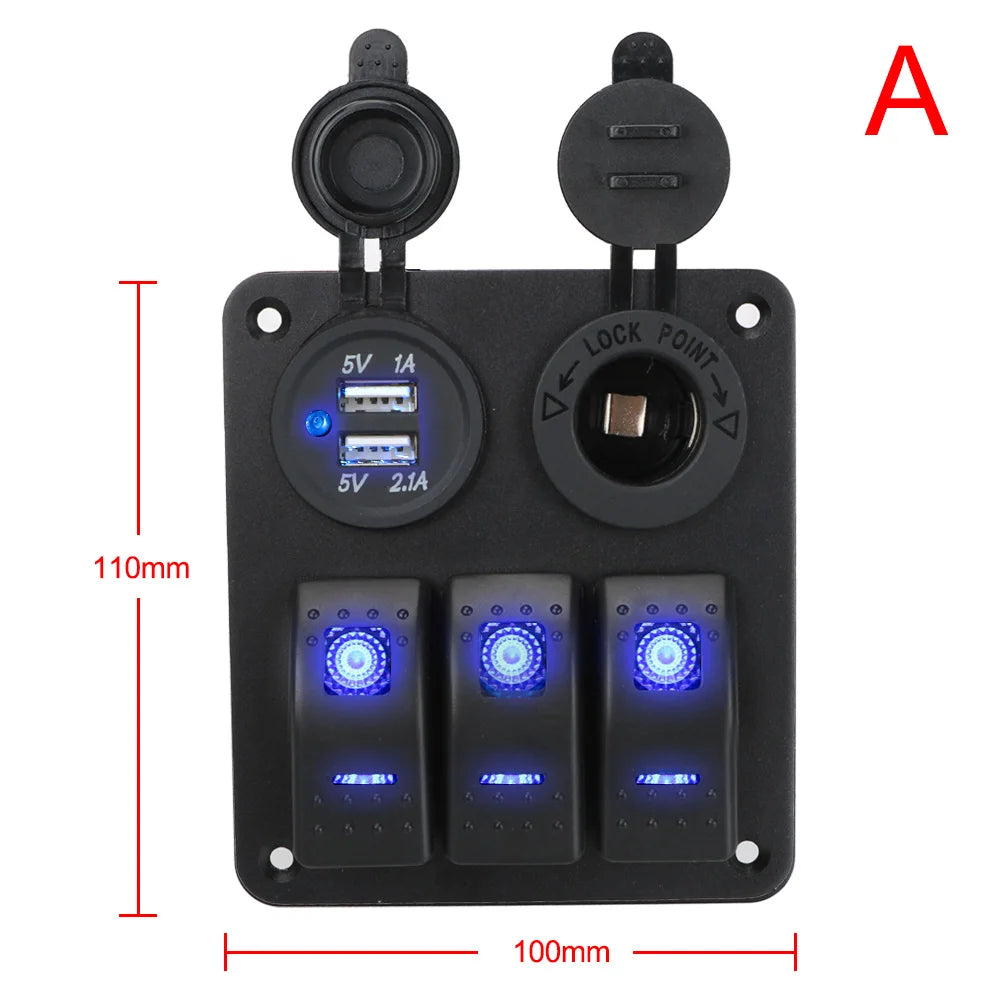 12/24 V Vehicle Switch Panel - Layout Options