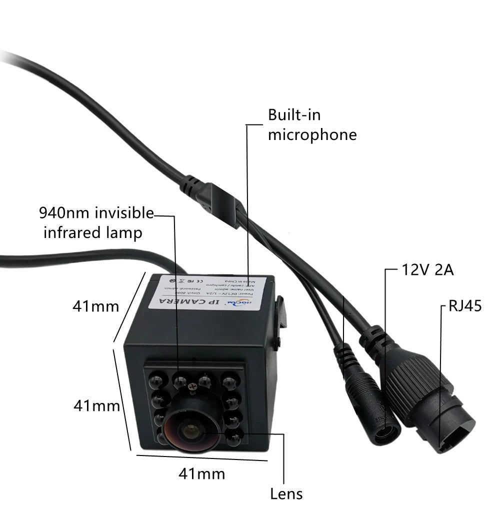 8MP PoE 4K DomeCamera met microfoon en Onzichtbaar IR Nachtzicht