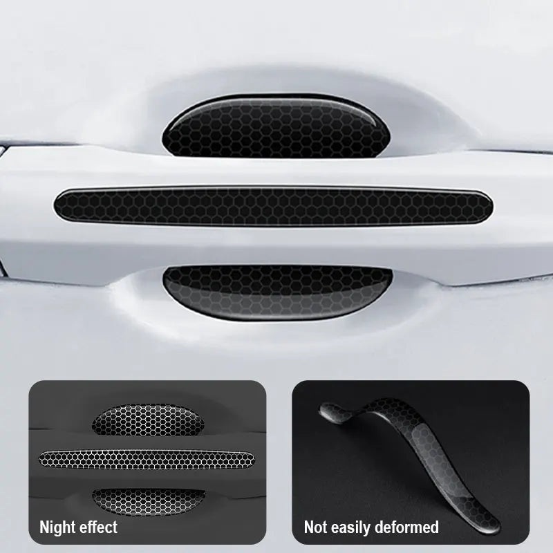 SEAMETAL Car Sticker Door Handle Protective Film with Reflective Trim Sticker Door Bowl Protector Anti-Scratch Protection Guard