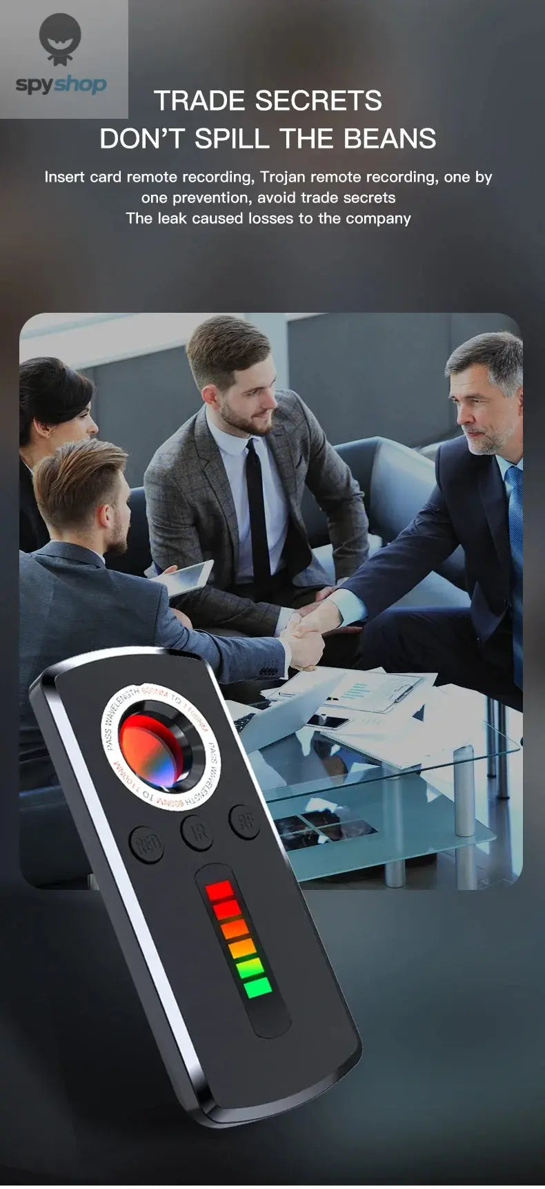 Hidden Camera Detector Anti Spy Gadget Anti-Spy RF Detector Car GPS Camera Finder for Privacy Protection Wireless Signal Mini Spy-shop.com