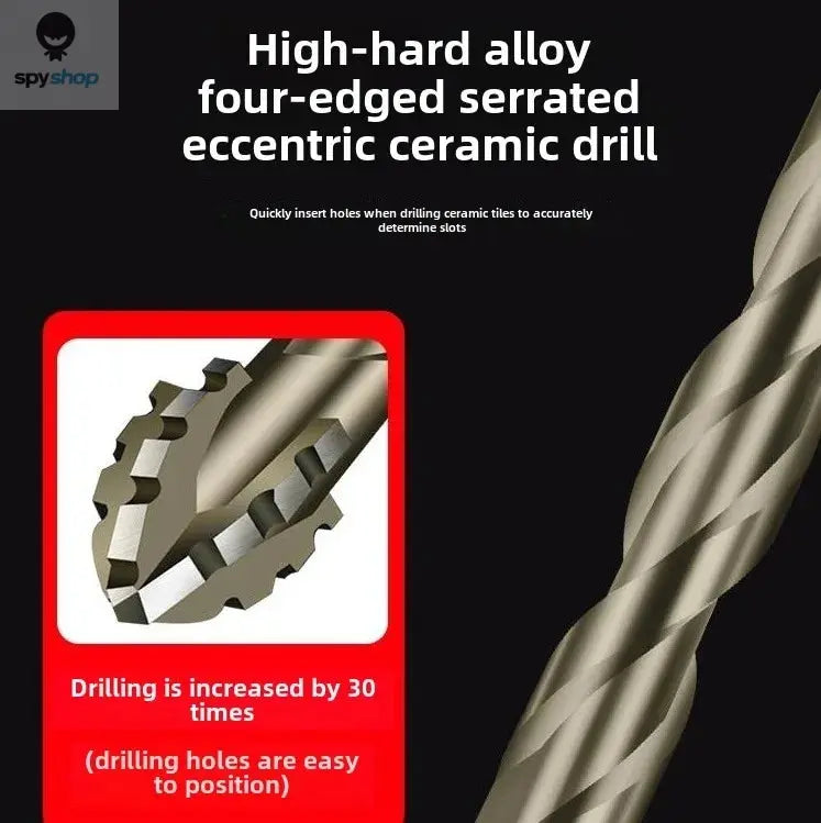 High-Four-edged serrated eccentric drill for dry drilling of ceramic tiles, glass, marble, concrete, stainless steel drill bits Spy-shop.com
