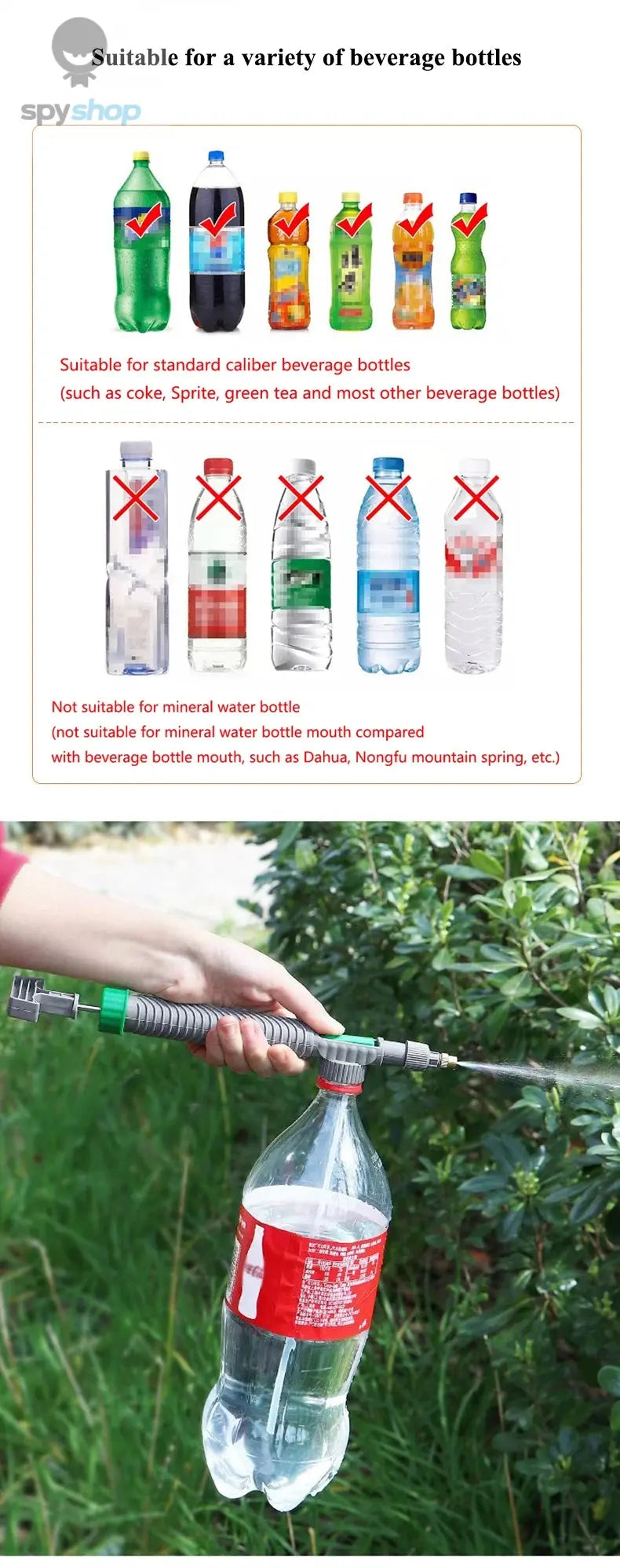 High Pressure Air Pump Manual Sprayer Adjustable Drink Bottle Spray Head Nozzle Garden Watering Tool Sprayer Agriculture Tools Spy-shop.com