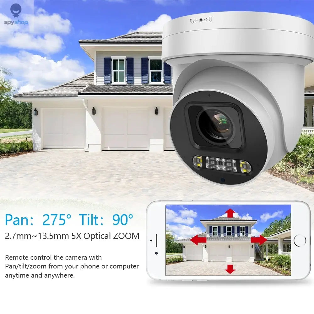 Hikvision Compatible 8MP 5X Zoom PTZ Camera POE Smart Dual Light ColorVu Built-in Mic Speaker CCTV Video Surveillance Camera Spy-shop.com