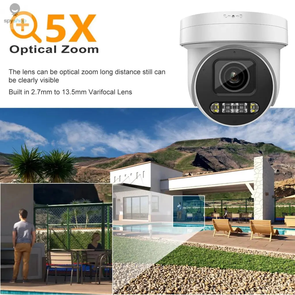 Hikvision Compatible 8MP 5X Zoom PTZ Camera POE Smart Dual Light ColorVu Built-in Mic Speaker CCTV Video Surveillance Camera Spy-shop.com