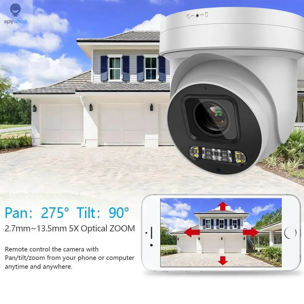 Hikvision Compatible 8MP 5X Zoom PTZ Camera POE Smart Dual Light ColorVu Built-in Mic Speaker CCTV Video Surveillance Camera Spy-shop.com