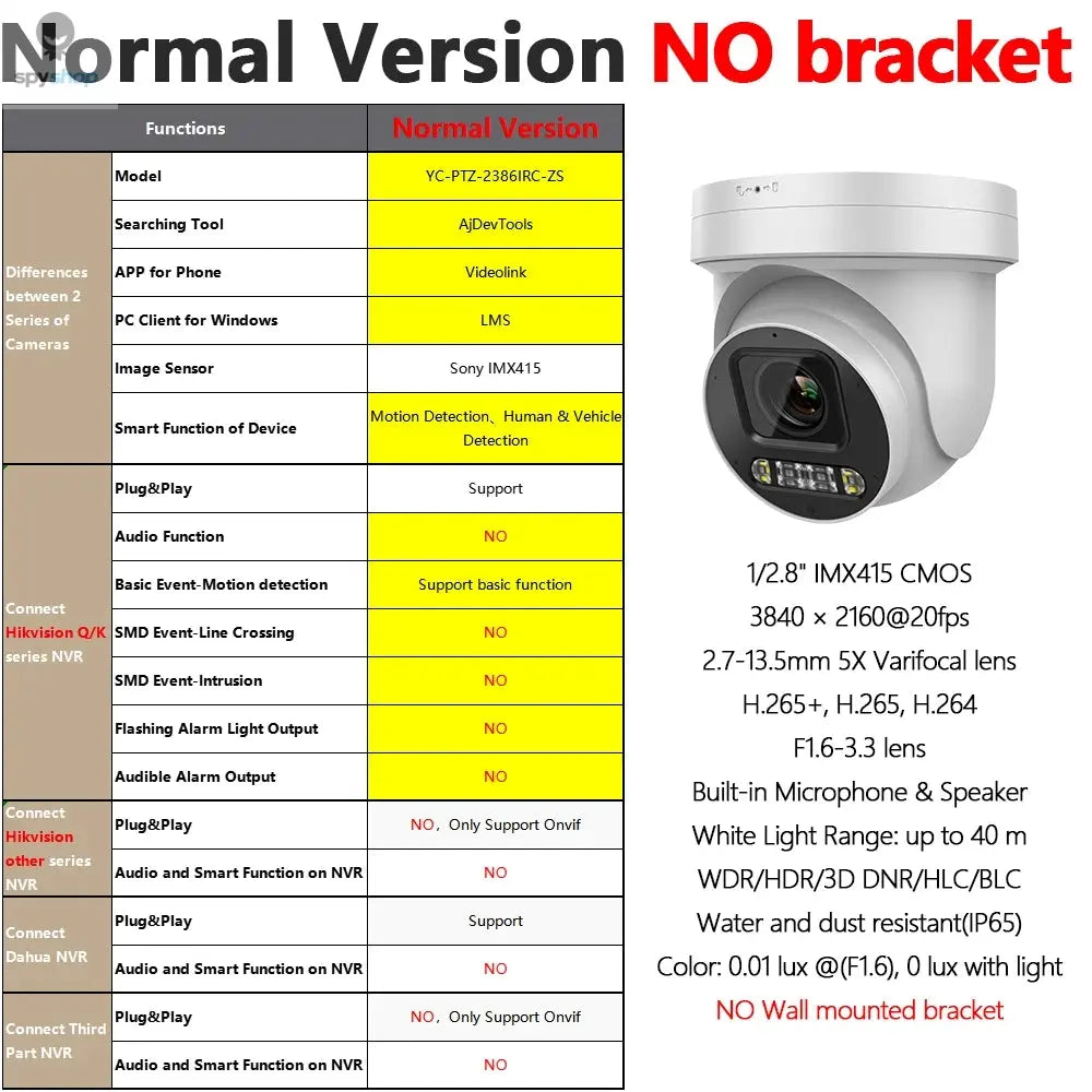 Hikvision Compatible 8MP 5X Zoom PTZ Camera POE Smart Dual Light ColorVu Built-in Mic Speaker CCTV Video Surveillance Camera Spy-shop.com