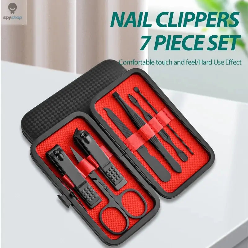 Home Nail Clipper 7piece Set Large Opening Manicure Tool Unisex Mini Compact Gift Eyebrow Clip Tweezers Spy-shop.com