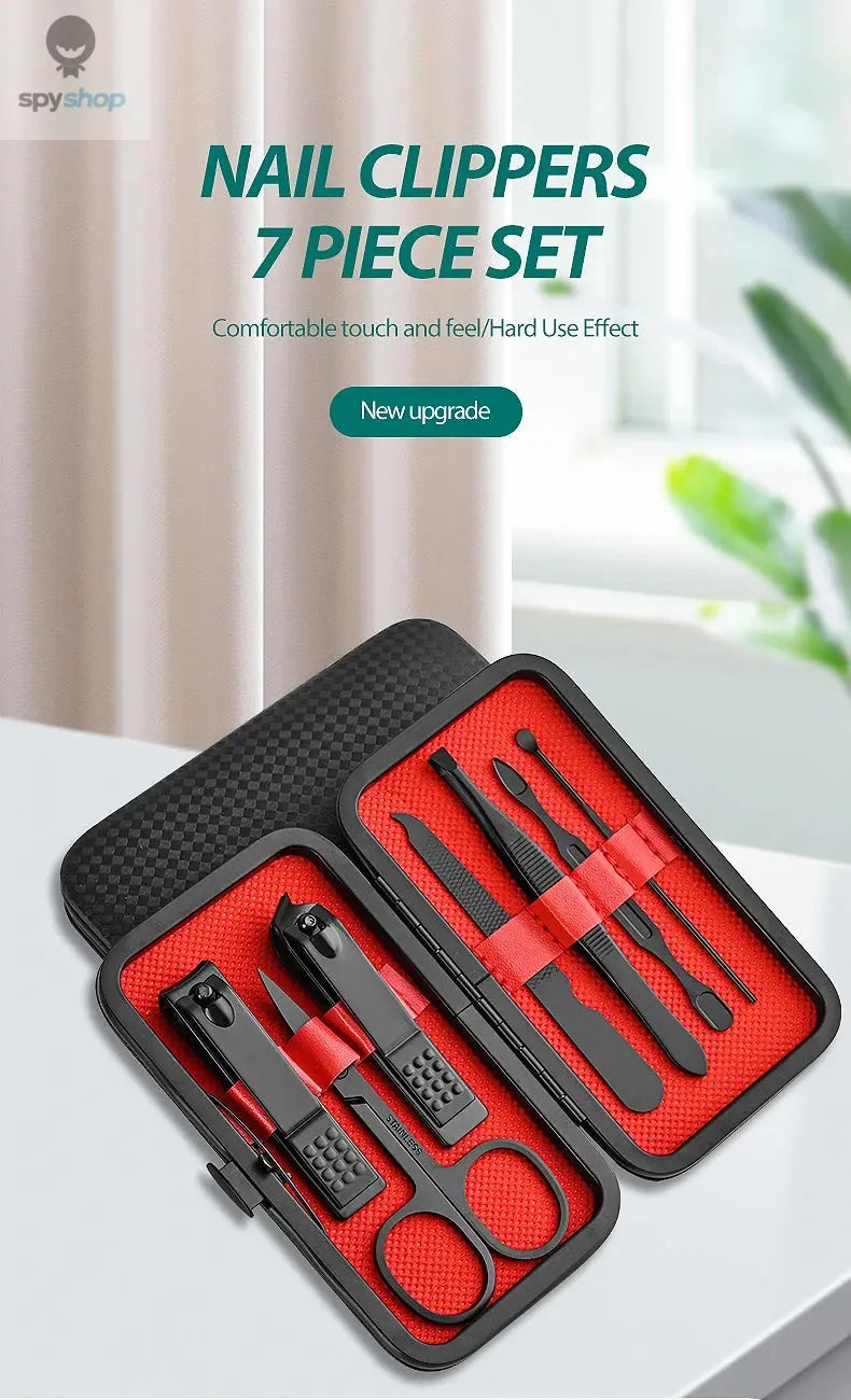 Home Nail Clipper 7piece Set Large Opening Manicure Tool Unisex Mini Compact Gift Eyebrow Clip Tweezers Spy-shop.com