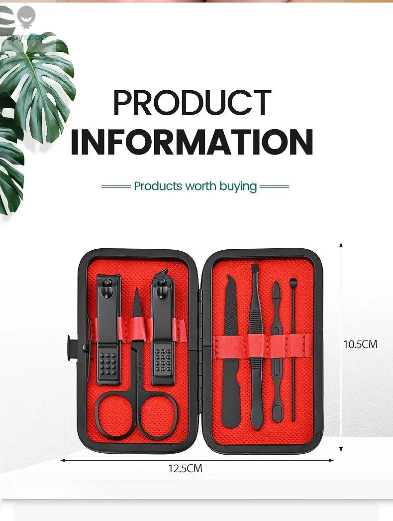 Home Nail Clipper 7piece Set Large Opening Manicure Tool Unisex Mini Compact Gift Eyebrow Clip Tweezers Spy-shop.com
