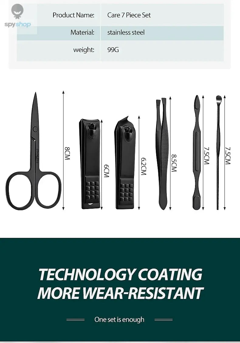 Home Nail Clipper 7piece Set Large Opening Manicure Tool Unisex Mini Compact Gift Eyebrow Clip Tweezers Spy-shop.com
