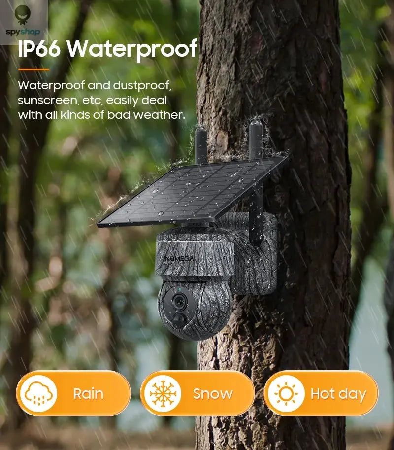 INQMEGA 5MP 4MP WIFI Wireless PTZ Solar Camera 4G SIM With Solar Panel Two Way Audio Security Protection CCTV Camera Battery Cam Spy-shop.com