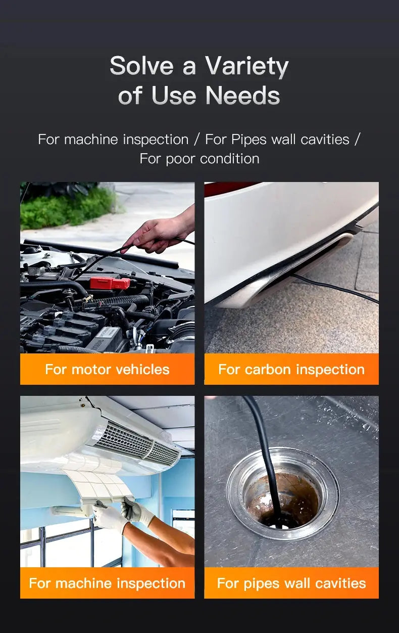 Industrial Endoscope Camera 4.3inch IPS Screen IP67 Waterproof HD1080P 8mm Lens Pipe Sewer Inspection Camera Borescope For Car Spy-shop.com