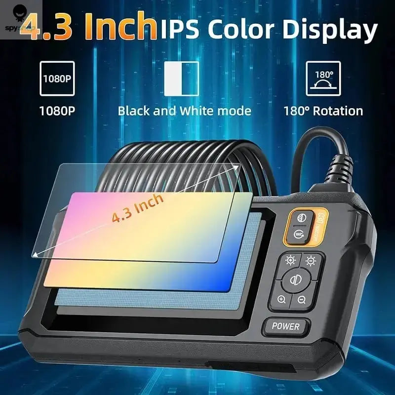 Industrial Endoscope Camera 8mm HD1080P 4.3inch IPS Screen 1080P Pipe Inspection Camera for Car Repair IP67 Waterproof 8 LEDS Spy-shop.com