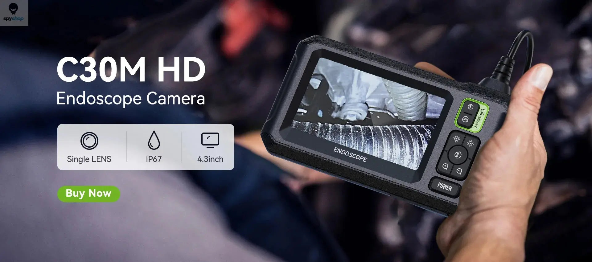 Industrial Endoscope Camera 8mm HD1080P 4.3inch IPS Screen 1080P Pipe Inspection Camera for Car Repair IP67 Waterproof 8 LEDS Spy-shop.com