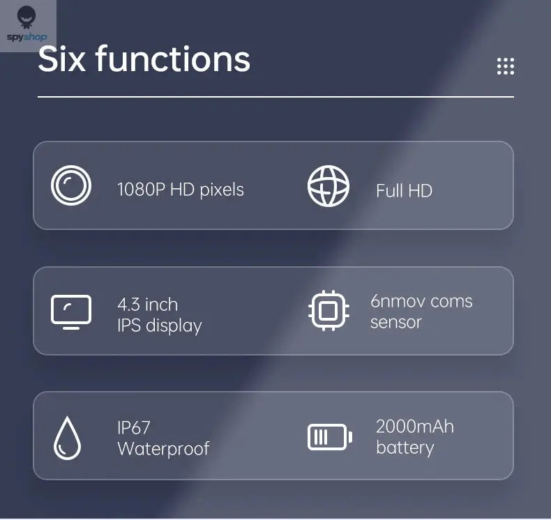 Industrial Endoscope Camera 8mm HD1080P 4.3inch IPS Screen 1080P Pipe Inspection Camera for Car Repair IP67 Waterproof 8 LEDS Spy-shop.com