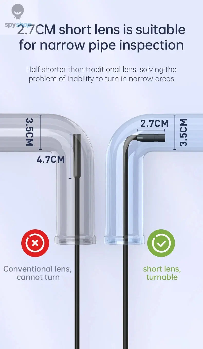 Industrial Endoscope Camera 8mm HD1080P 4.3inch IPS Screen 1080P Pipe Inspection Camera for Car Repair IP67 Waterproof 8 LEDS Spy-shop.com