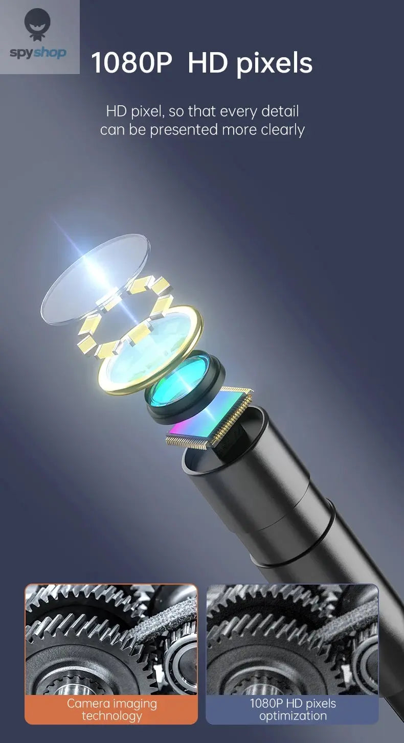 Industrial Endoscope Camera 8mm HD1080P 4.3inch IPS Screen 1080P Pipe Inspection Camera for Car Repair IP67 Waterproof 8 LEDS Spy-shop.com