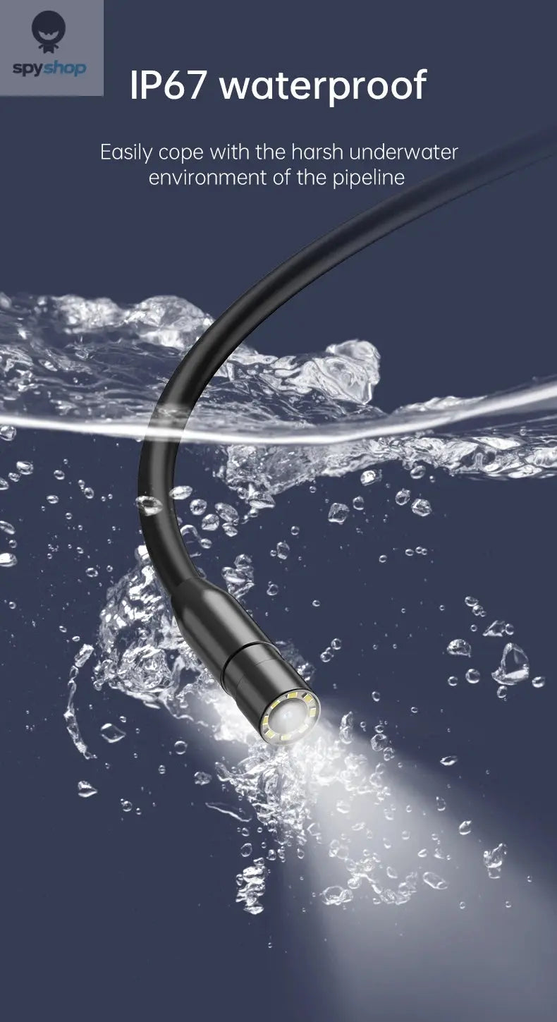 Industrial Endoscope Camera 8mm HD1080P 4.3inch IPS Screen 1080P Pipe Inspection Camera for Car Repair IP67 Waterproof 8 LEDS Spy-shop.com