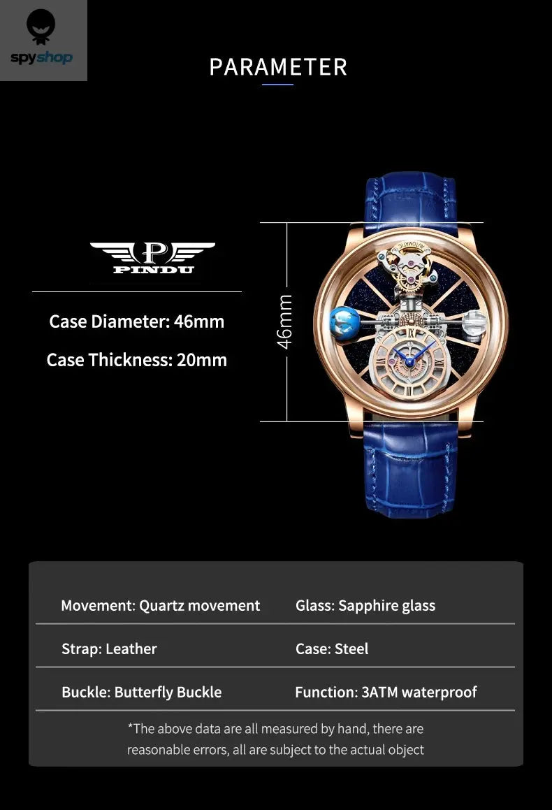 Jacob&Co PINDU Design Mens Watches Diamond TourbillionTop Brand Luxury Astronomia Quartz Watch Men Astronomia Solar Montre Homme Spy-shop.com