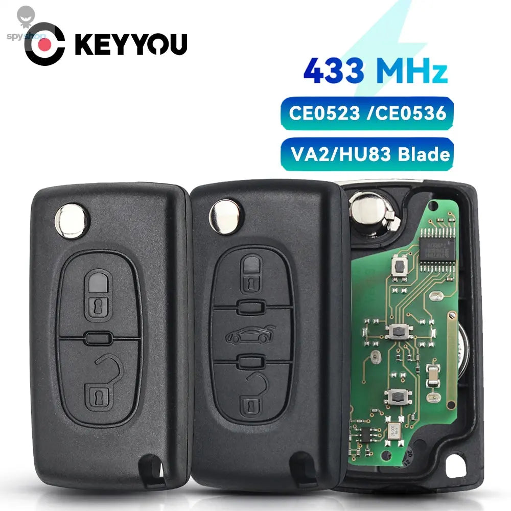 KEYYOU 2/3 Buttons Filp Remote Car Key 433MHz For Citroen C1 C2 C3 C4 C5 Berlingo Picasso For Peugeot 207 307 ID46 CE0536 CE0523 Spy-shop.com