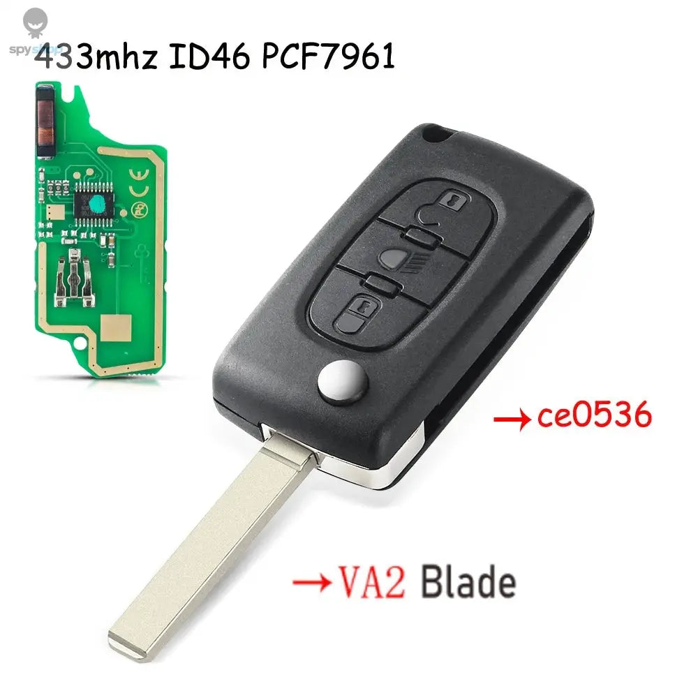 KEYYOU 2/3 Buttons Filp Remote Car Key 433MHz For Citroen C1 C2 C3 C4 C5 Berlingo Picasso For Peugeot 207 307 ID46 CE0536 CE0523 Spy-shop.com