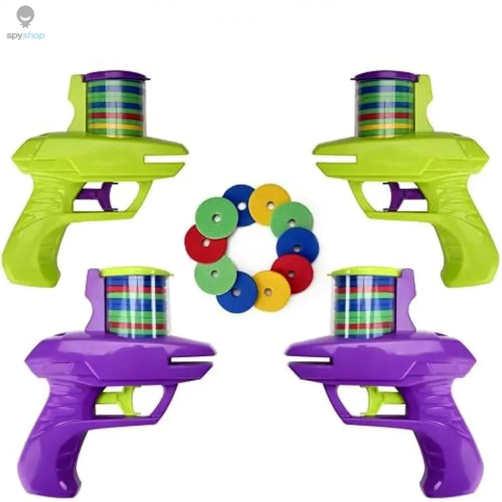 Kids Outdoor Game Foam Disc Gun Toy Flying Disc Shooting Launcher Gun Double Parent-child Interactive Children Toy Spy-shop.com