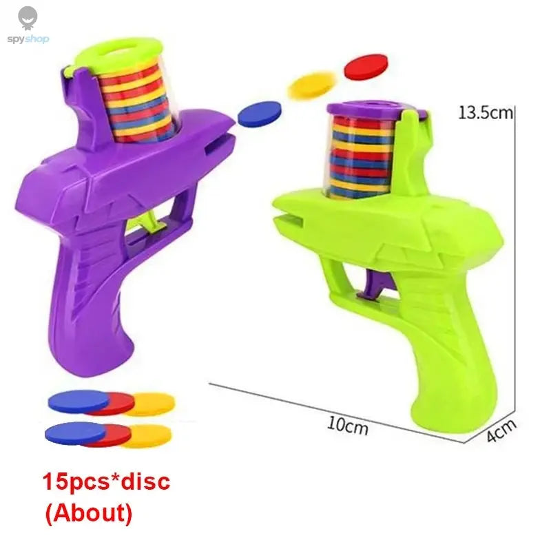 Kids Outdoor Game Foam Disc Gun Toy Flying Disc Shooting Launcher Gun Double Parent-child Interactive Children Toy Spy-shop.com