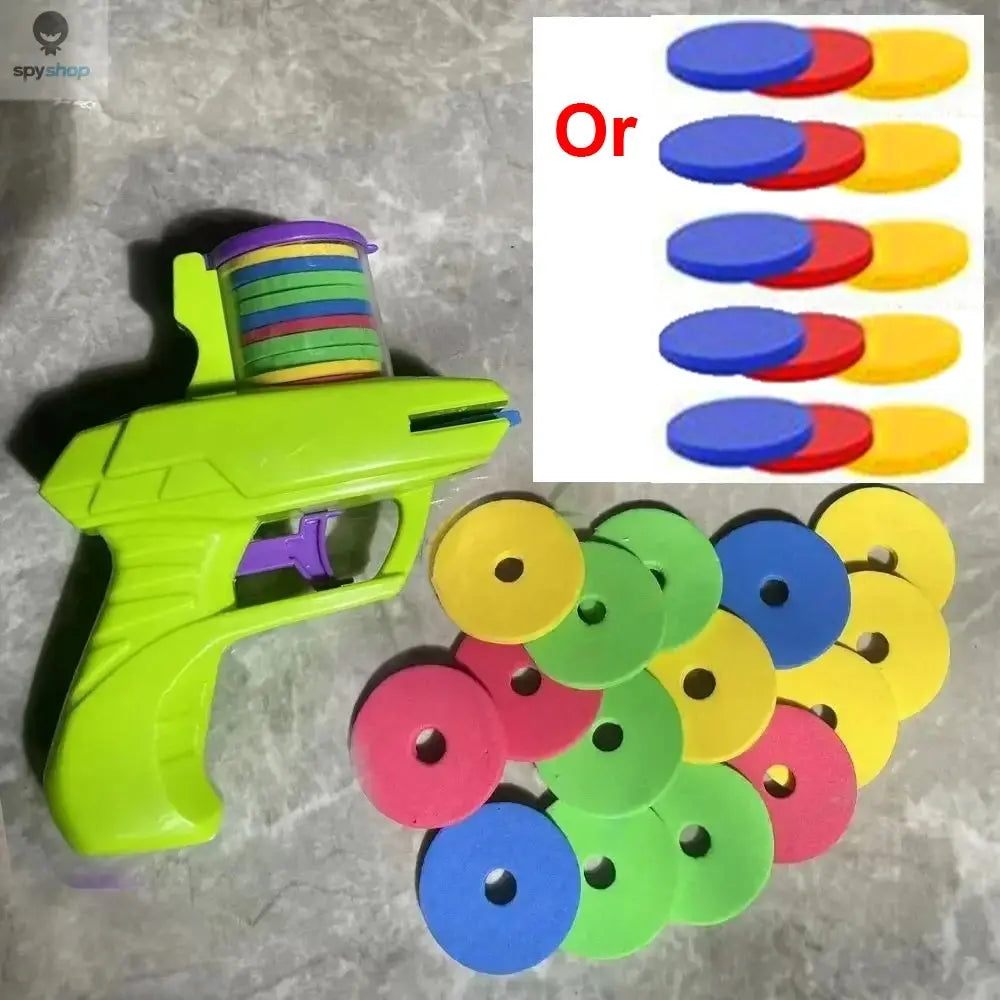 Kids Outdoor Game Foam Disc Gun Toy Flying Disc Shooting Launcher Gun Double Parent-child Interactive Children Toy Spy-shop.com
