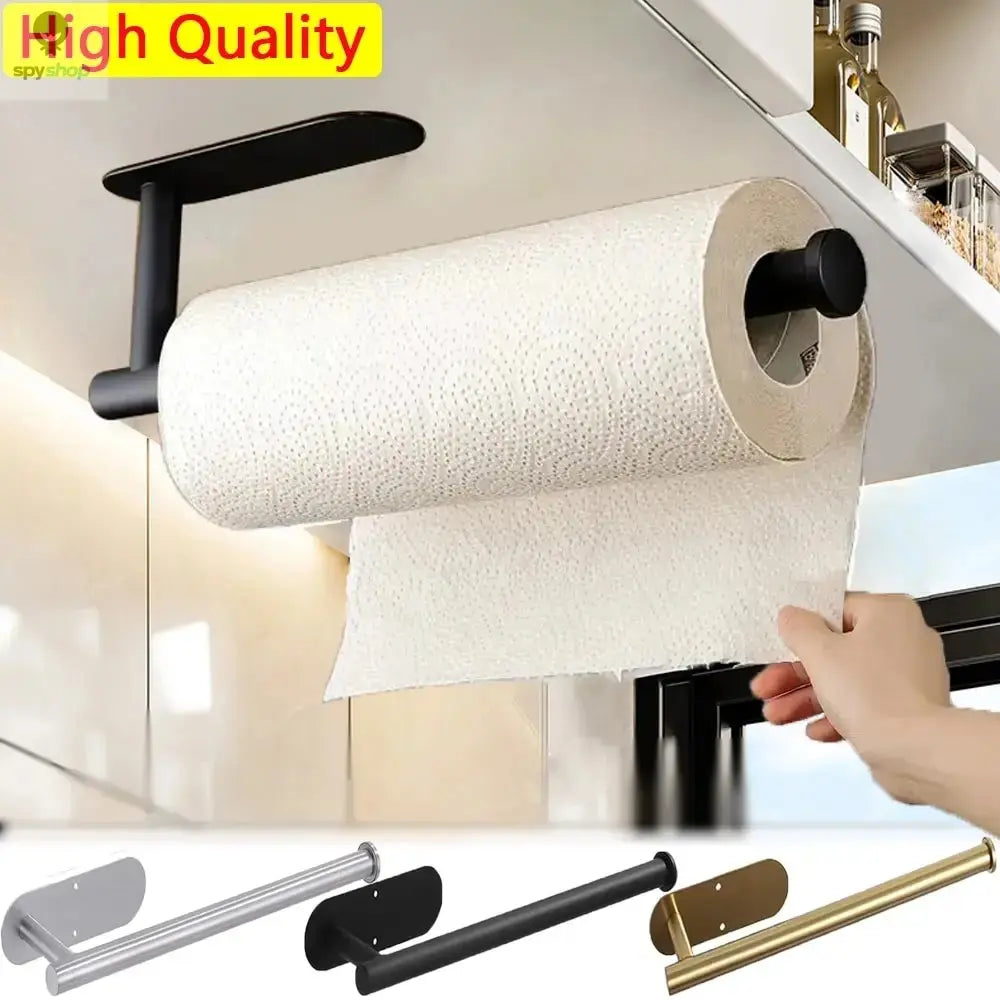 Kitchen Paper Towel Holder Adhesive Tissue Hanger Toilet Roll Paper Dispenser Cabinet Storage Napkin Rack Bathroom Accessories Spy-shop.com