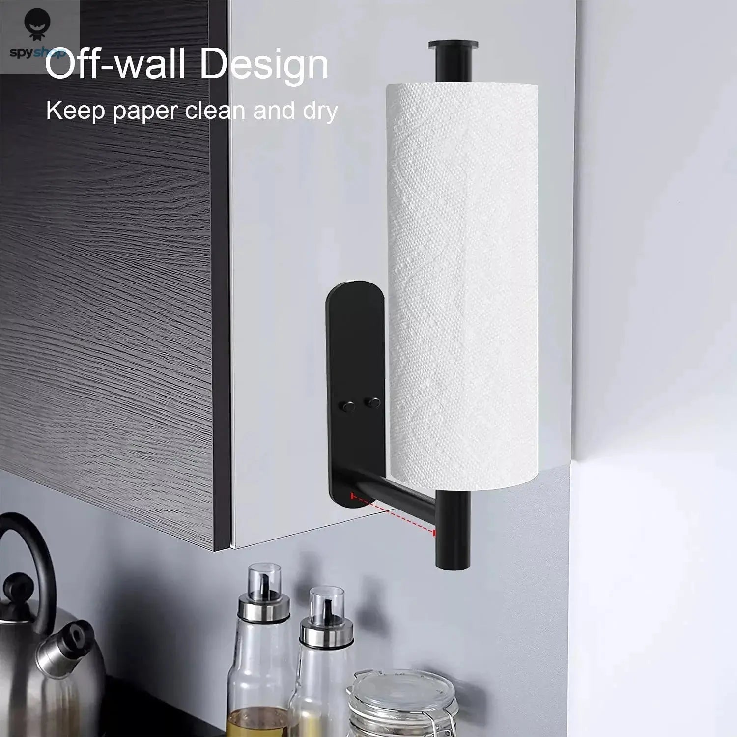 Kitchen Paper Towel Holder Adhesive Tissue Hanger Toilet Roll Paper Dispenser Cabinet Storage Napkin Rack Bathroom Accessories Spy-shop.com