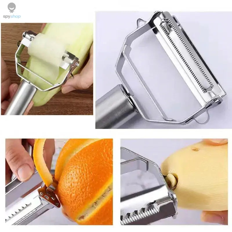 Kitchen Vegetable Peeler Stainless Steel Melon Planer Double-Head Peeler Household Multiple-Function Fruit And Vegetable Peeler Spy-shop.com