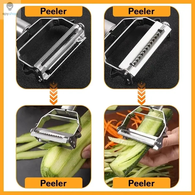 Kitchen Vegetable Peeler Stainless Steel Melon Planer Double-Head Peeler Household Multiple-Function Fruit And Vegetable Peeler Spy-shop.com