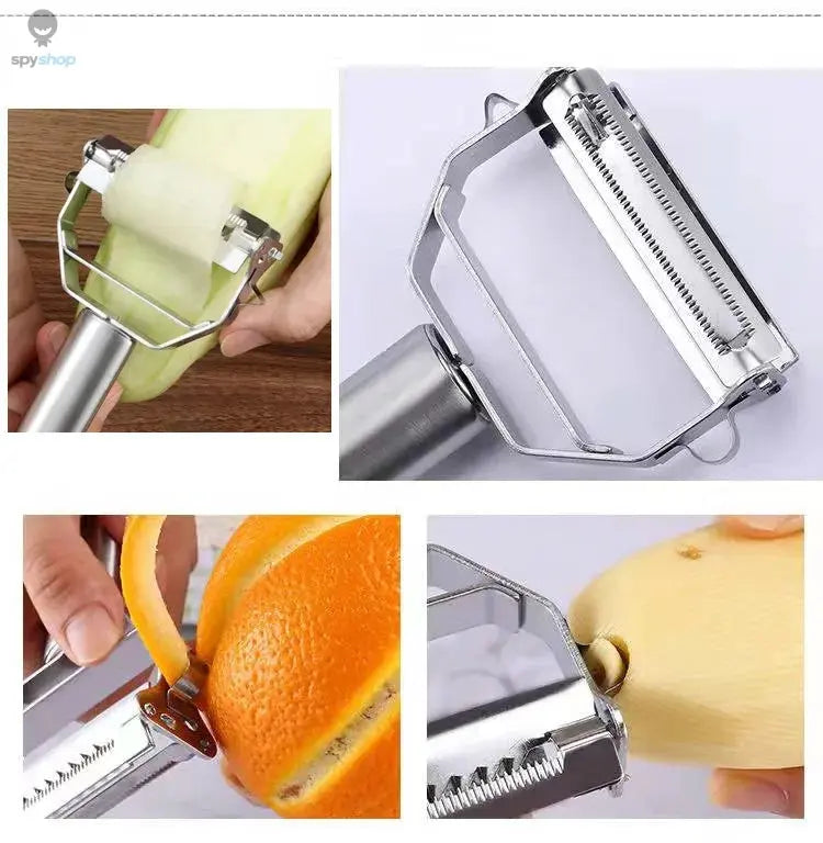 Kitchen Vegetable Peeler Stainless Steel Melon Planer Double-Head Peeler Household Multiple-Function Fruit And Vegetable Peeler Spy-shop.com