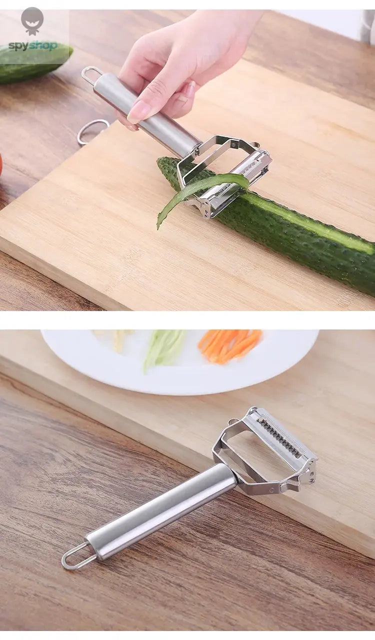 Kitchen Vegetable Peeler Stainless Steel Melon Planer Double-Head Peeler Household Multiple-Function Fruit And Vegetable Peeler Spy-shop.com