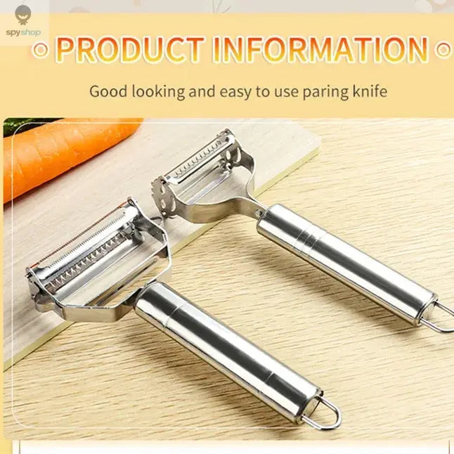 Kitchen Vegetable Peeler Stainless Steel Melon Planer Double-Head Peeler Household Multiple-Function Fruit And Vegetable Peeler Spy-shop.com