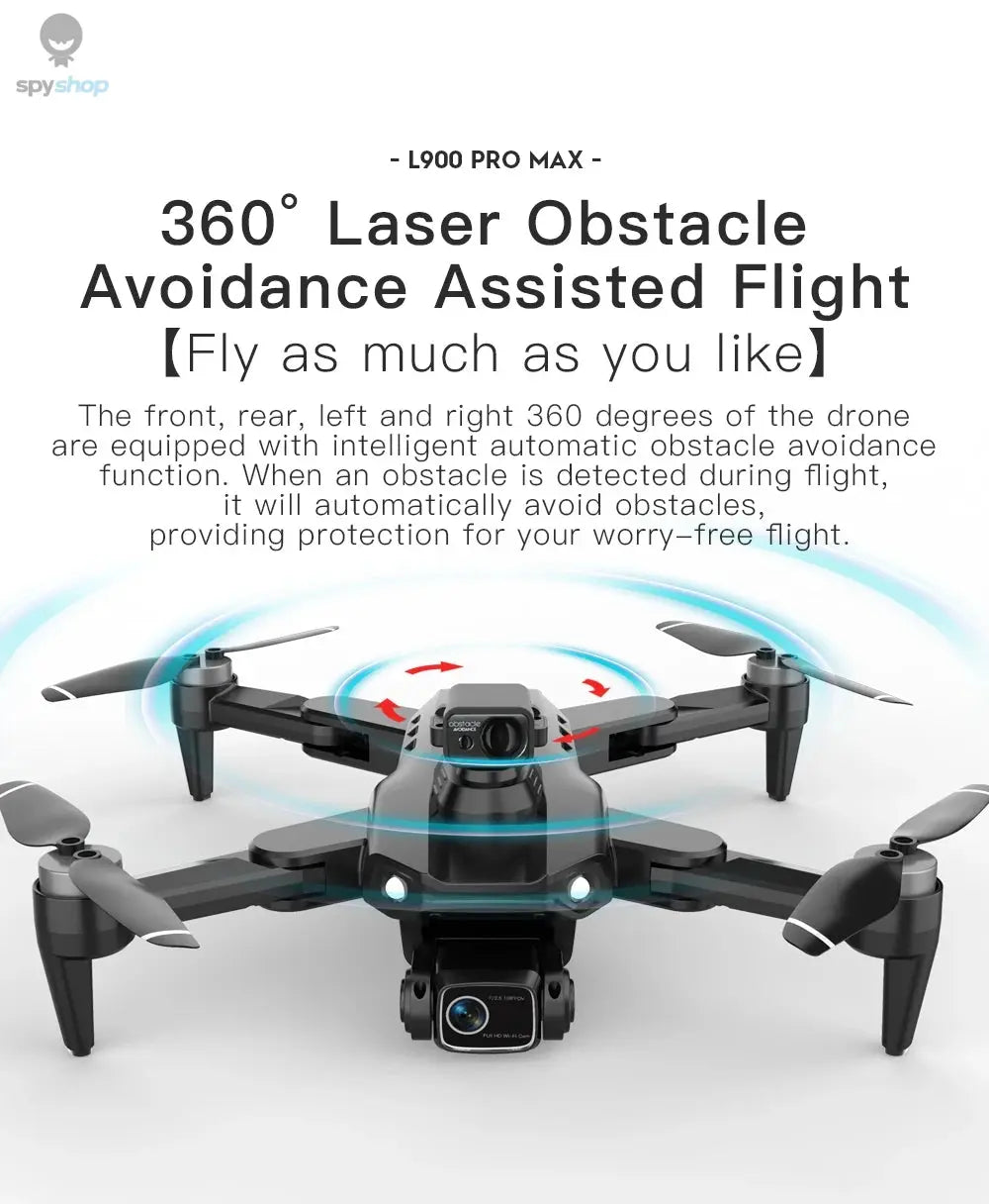 L900 Pro MAX GPS Drone 4K Professional HD Dual Camera 5G Wifi 360° Obstacle Avoidance Brushless Foldable Quadcopter RC Drone Toy