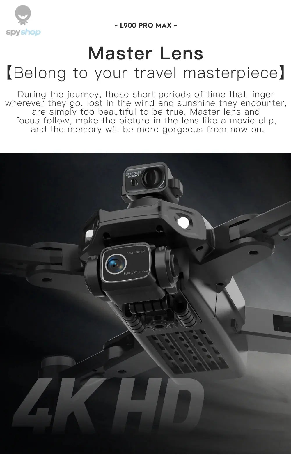 L900 Pro MAX GPS Drone 4K Professional HD Dual Camera 5G Wifi 360° Obstacle Avoidance Brushless Foldable Quadcopter RC Drone Toy