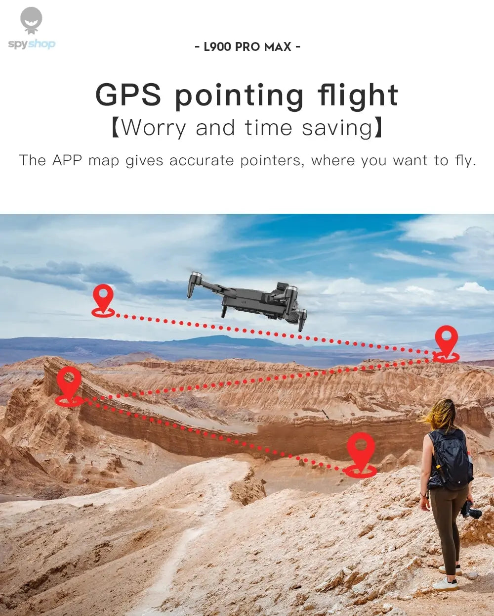 L900 Pro MAX GPS Drone 4K Professional HD Dual Camera 5G Wifi 360° Obstacle Avoidance Brushless Foldable Quadcopter RC Drone Toy