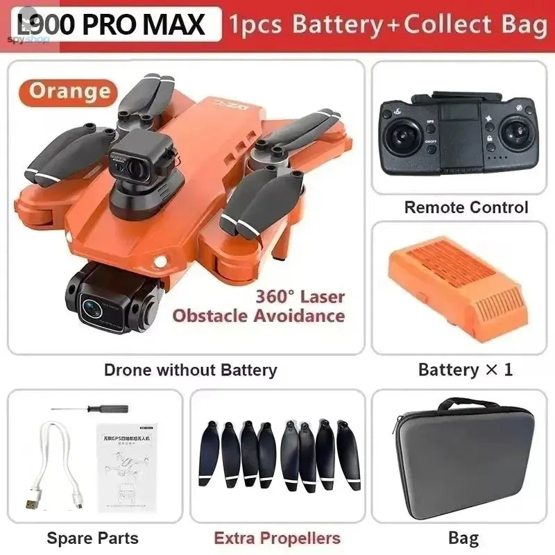 L900 Pro MAX GPS Drone 4K Professional HD Dual Camera 5G Wifi 360° Obstacle Avoidance Brushless Foldable Quadcopter RC Drone Toy
