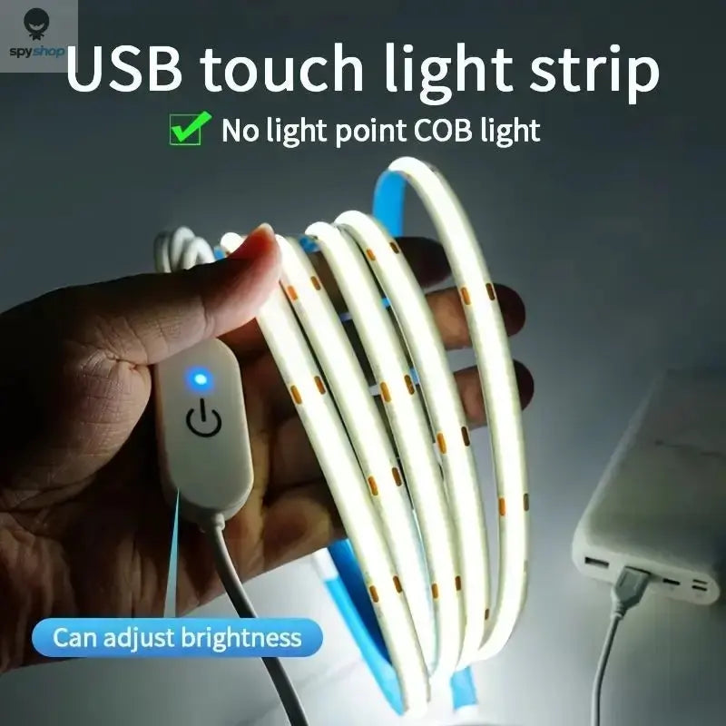 LED COB Light Strip Touch Dimmer Flexible Diode Tape 5V USB Linear Indoor Lighting Lamp Room DIY TV Mirror Backlight Wall Decor Spy-shop.com