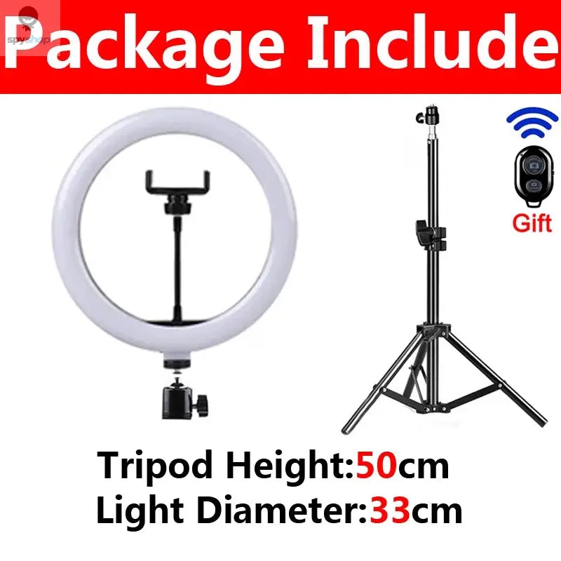 LED Selfie Ring Lighting Photographic Selfie Ring Lamp USB Remote Fill light For YouTube TikTok Video Live Phone Holder & Tripod