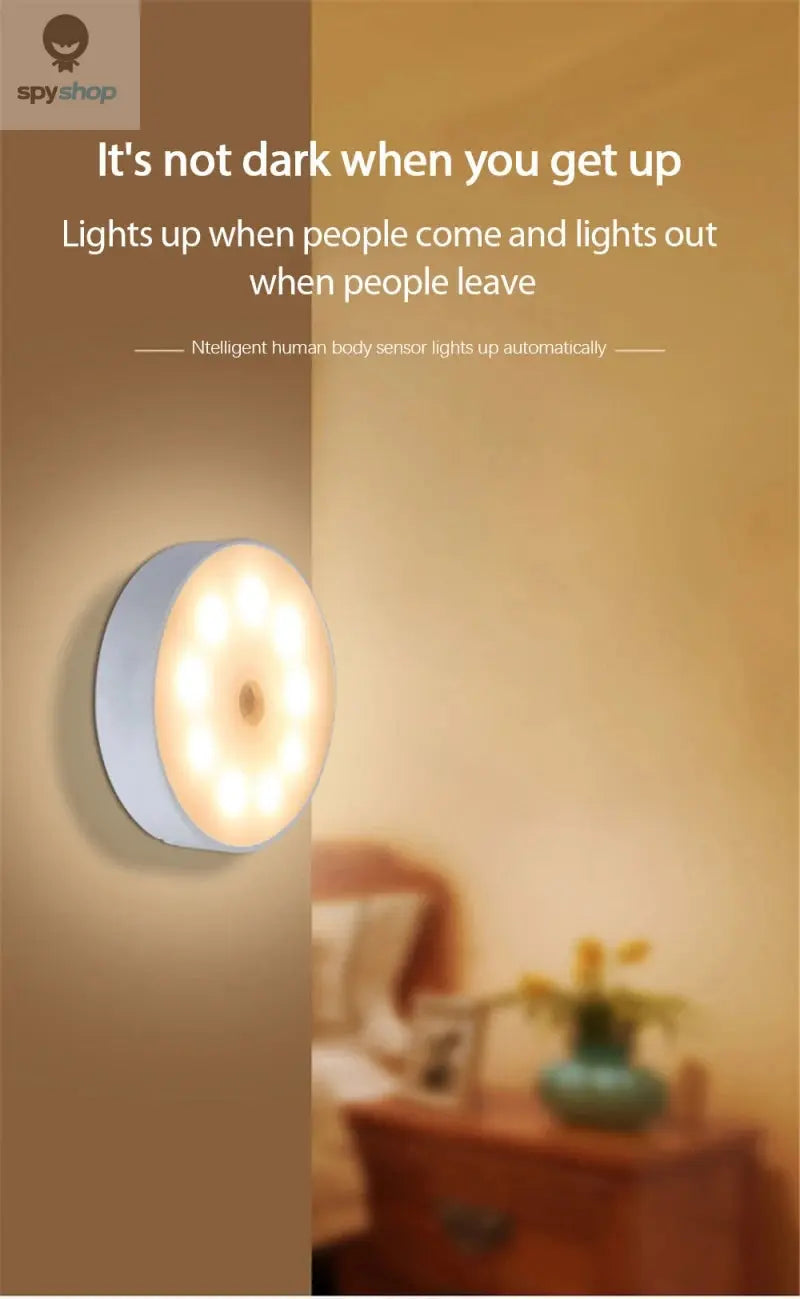 LED Smart Human Body Sensor Night Lamp Emergency Automatic Lighting USB Charging Wireless Magentic Suction Use Night Light Spy-shop.com