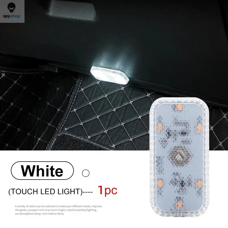LED Touch Light Mini Wireless Car Interior Lighting Auto Roof Ceiling Reading Lamp for Door Foot Trunk Storage Box USB Charging Spy-shop.com