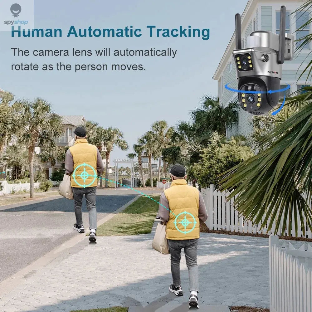 LS VISION Solar Camera 4G Sim Outdoor Dual Lens WiFi 8MP 4K IP Camara Solar Panel CCTV Security Built in Battery PIR Cam V380 Spy-shop.com