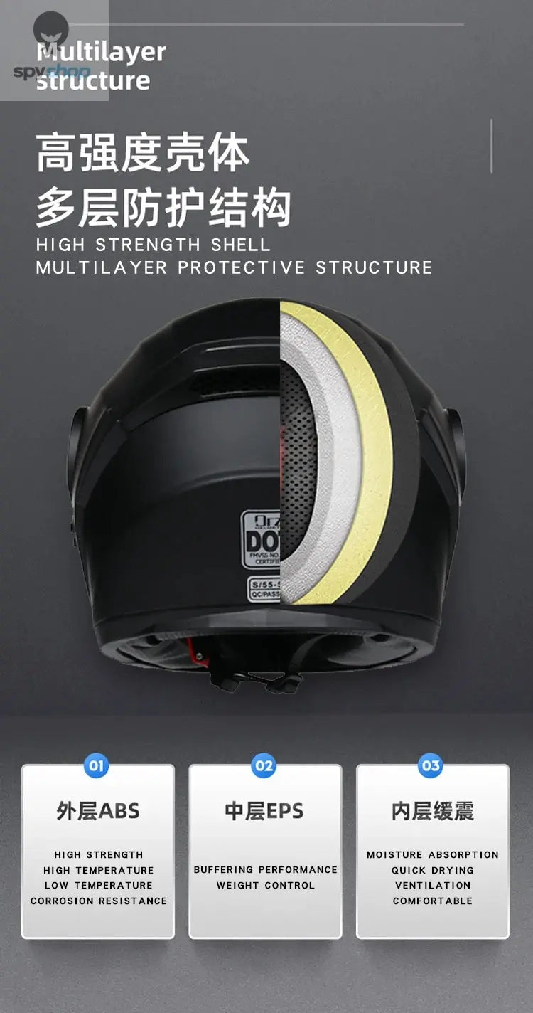 Latest DOT Approved Safety Modular Flip Motorcycle Helmet Voyage Racing Dual Lens Helmet Interior Visor