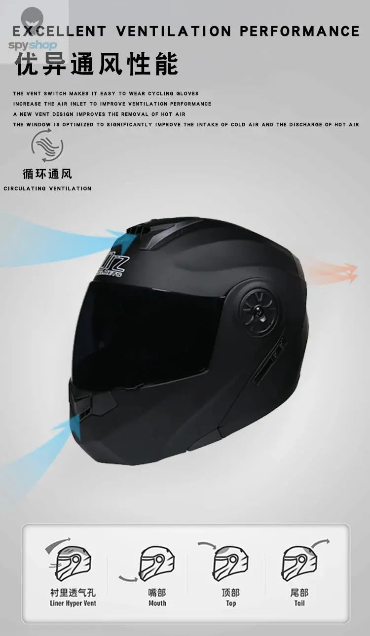 Latest DOT Approved Safety Modular Flip Motorcycle Helmet Voyage Racing Dual Lens Helmet Interior Visor