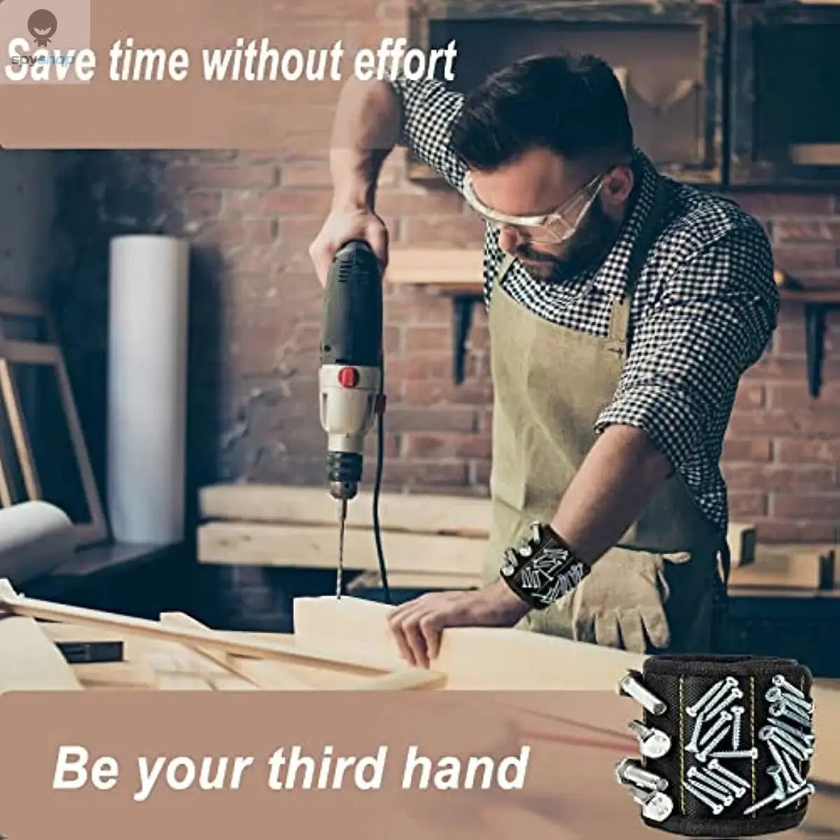 Magnetic Wristband for Holding Screws,Nails,Drilling Bits,Wrist Tool Holder Belts with Strong Magnets,Cool Gadgets for Men, wome Spy-shop.com
